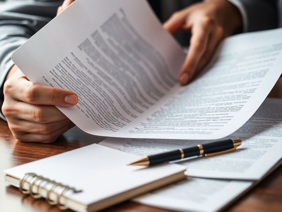 Mâini răsfoind un document legislativ important.