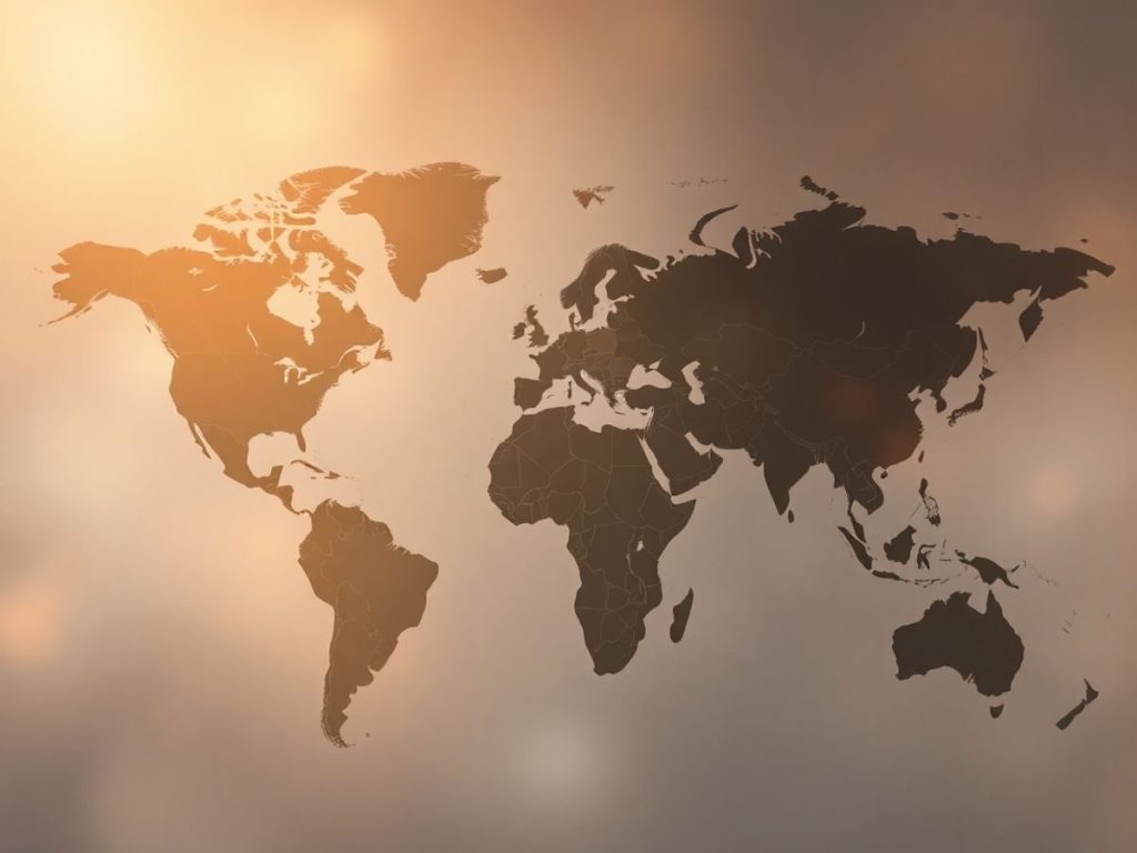 Hărți globale interconectate, simbolizând alianțe și dinamici geopolitice actuale.